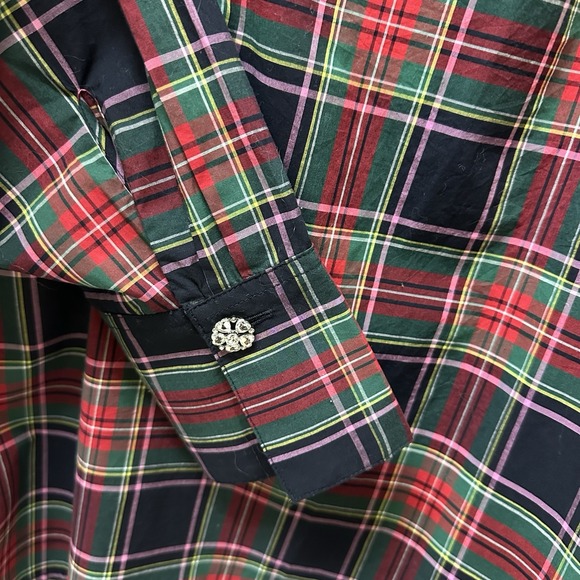 Talbots Plaid Tunic Top - Red and Green - Picture 5 of 7